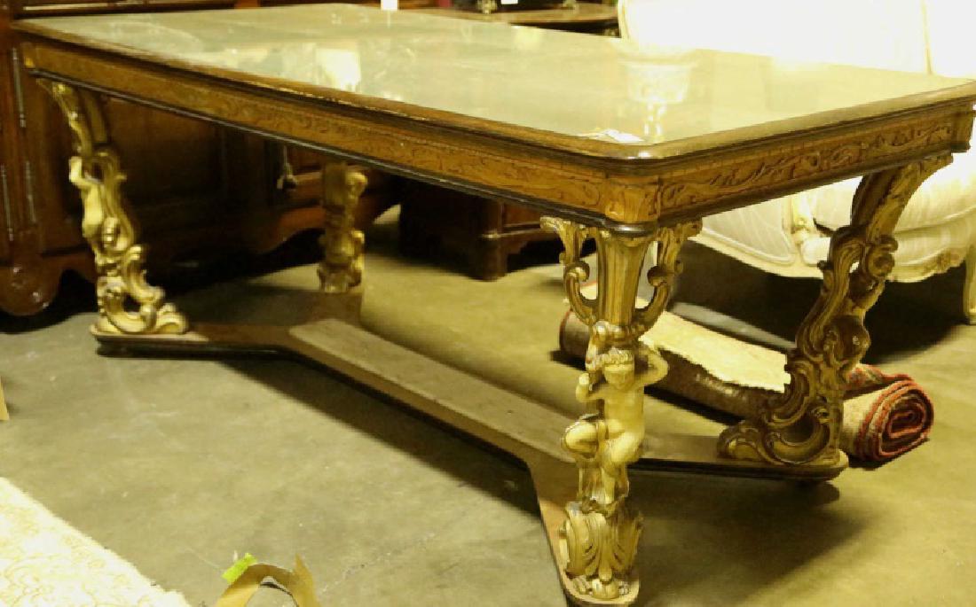 1940's ITALIAN ROCOCO PAINTED TOP DINING TABLE (1 of 3)