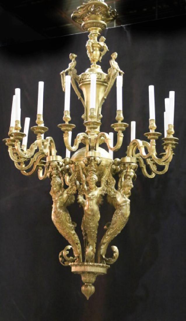 ANTIQUE BRONZE CHANDELIER WINGED ANGELS. 18 LIGHTS (1 of 3)