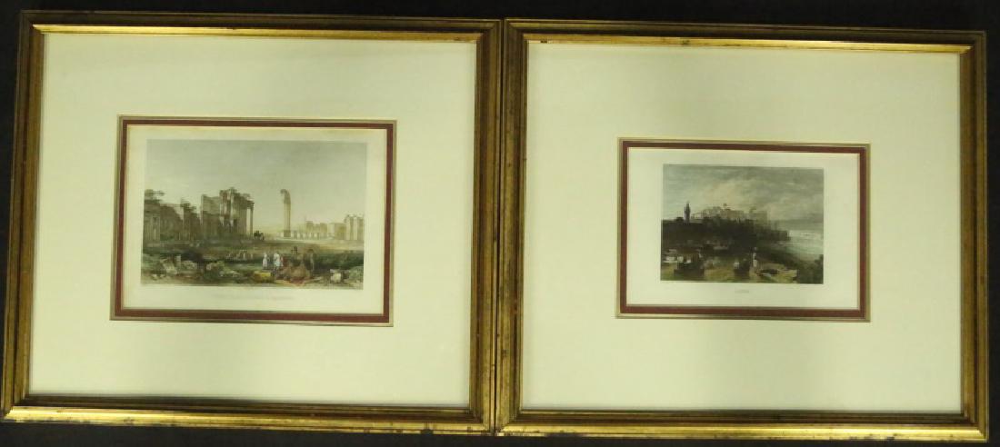 PAIR OF 19th C. ENGRAVINGS  "TEMPLE DU SOLEIL A BALBEK" (1 of 3)
