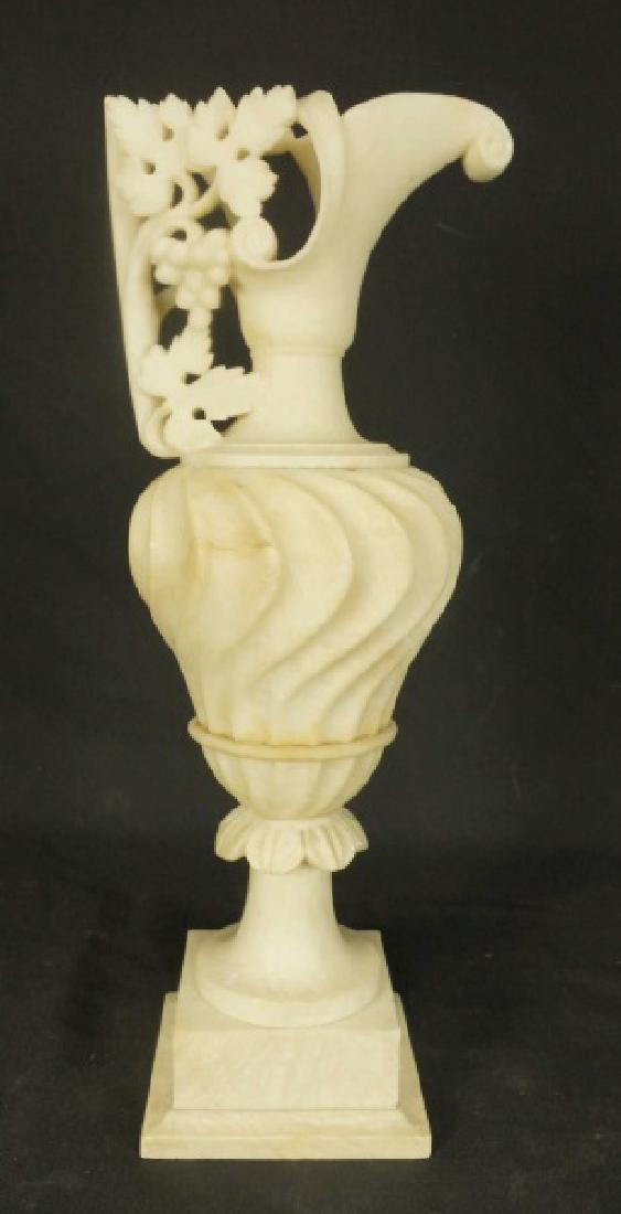 VINTAGE CARVED ALABASTER URN (1 of 2)