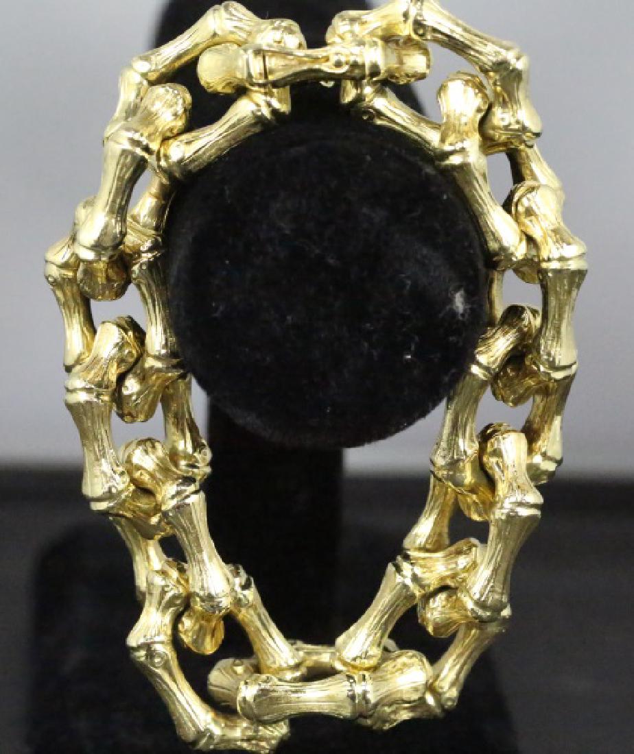 18KT YELLOW GOLD BAMBOO LINK BRACELET (1 of 3)