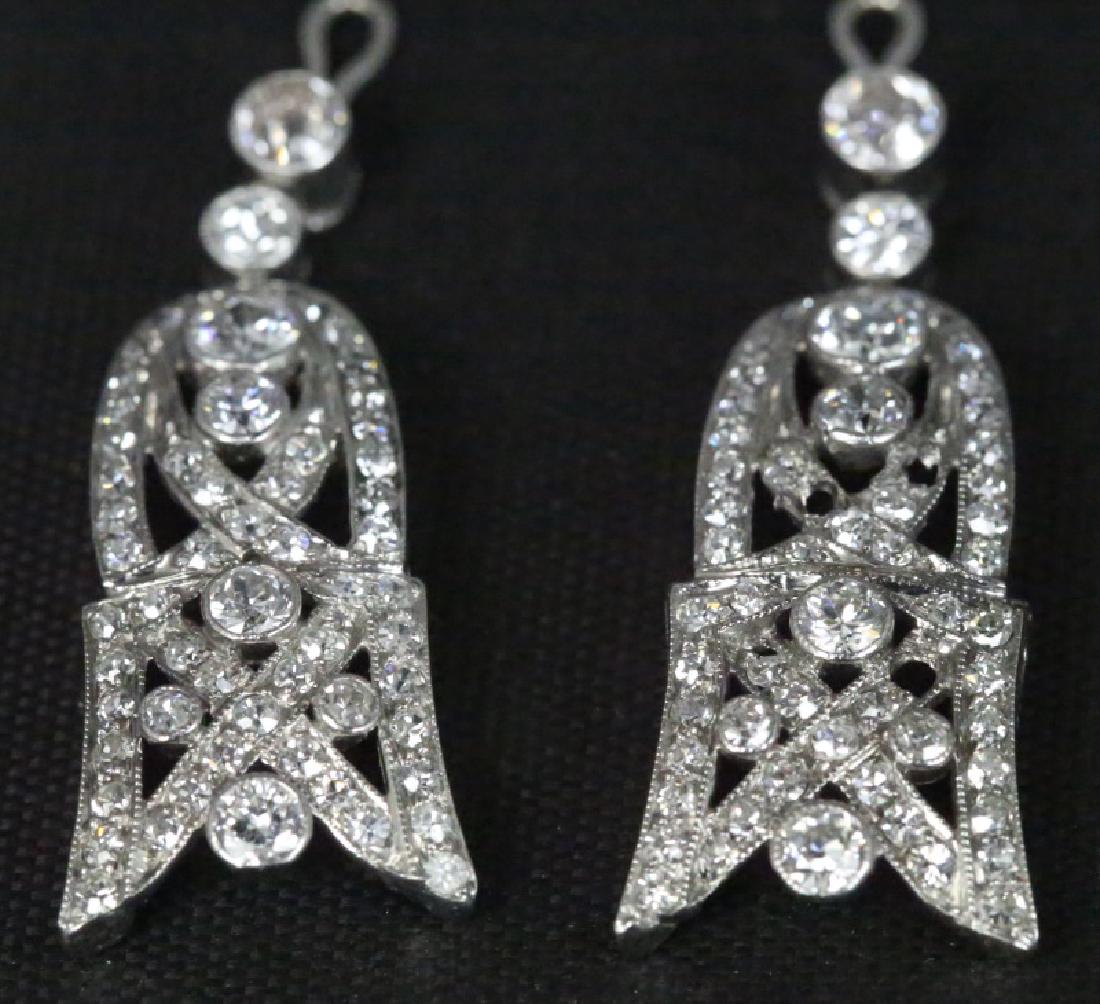 PAIR OF DIAMOND & PLATINUM EVENING EARRING JACKETS (1 of 4)