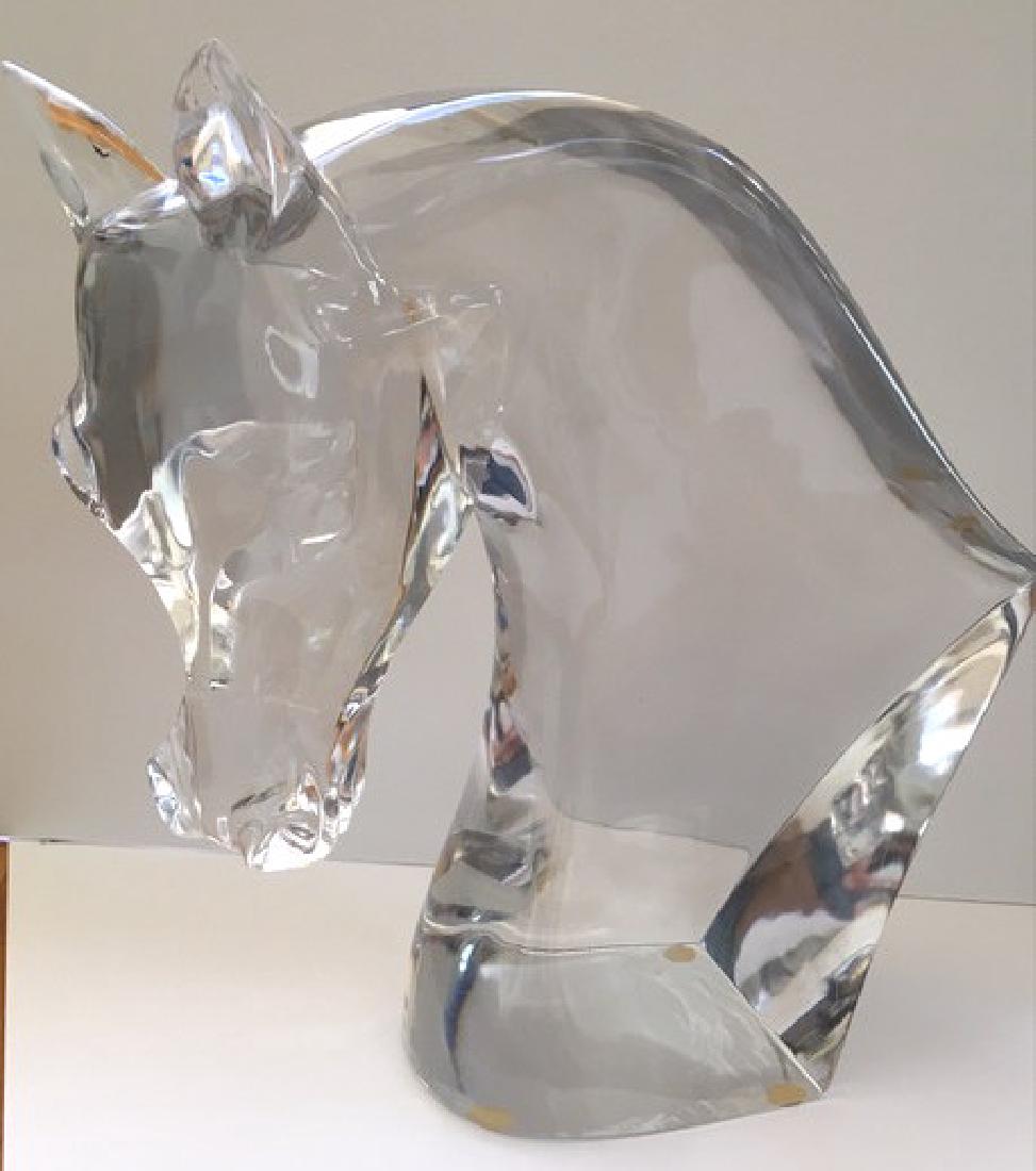 LALIQUE CRYSTAL HORSE HEAD