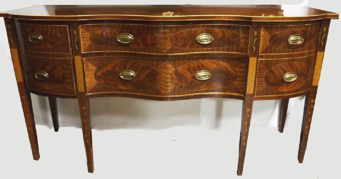 HEPPLEWHITE STYLE SERPENTINE MAHOGANY SIDEBOARD (1 of 2)