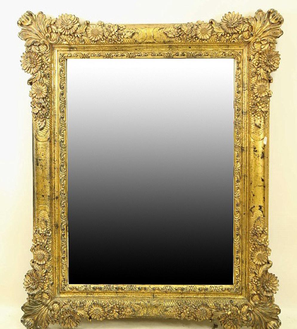 MOLDED RESIN & GILT FRAMED BEVELED GLASS MIRROR (1 of 3)
