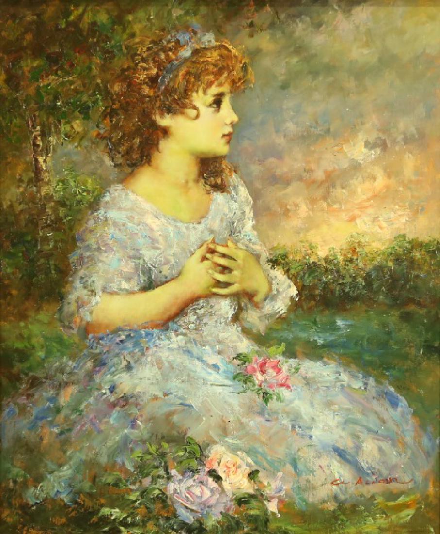 C. ALIAN PORTRAIT OIL ON CANVAS PAINTING (1 of 3)