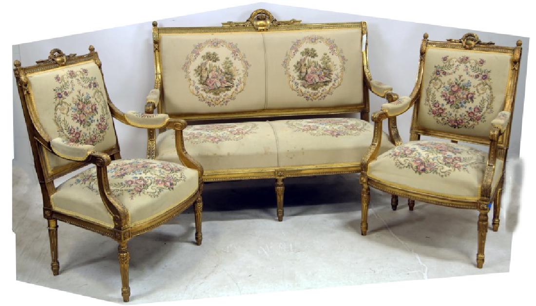 THREE-PIECE ANTIQUE FRENCH SUITE (1 of 6)