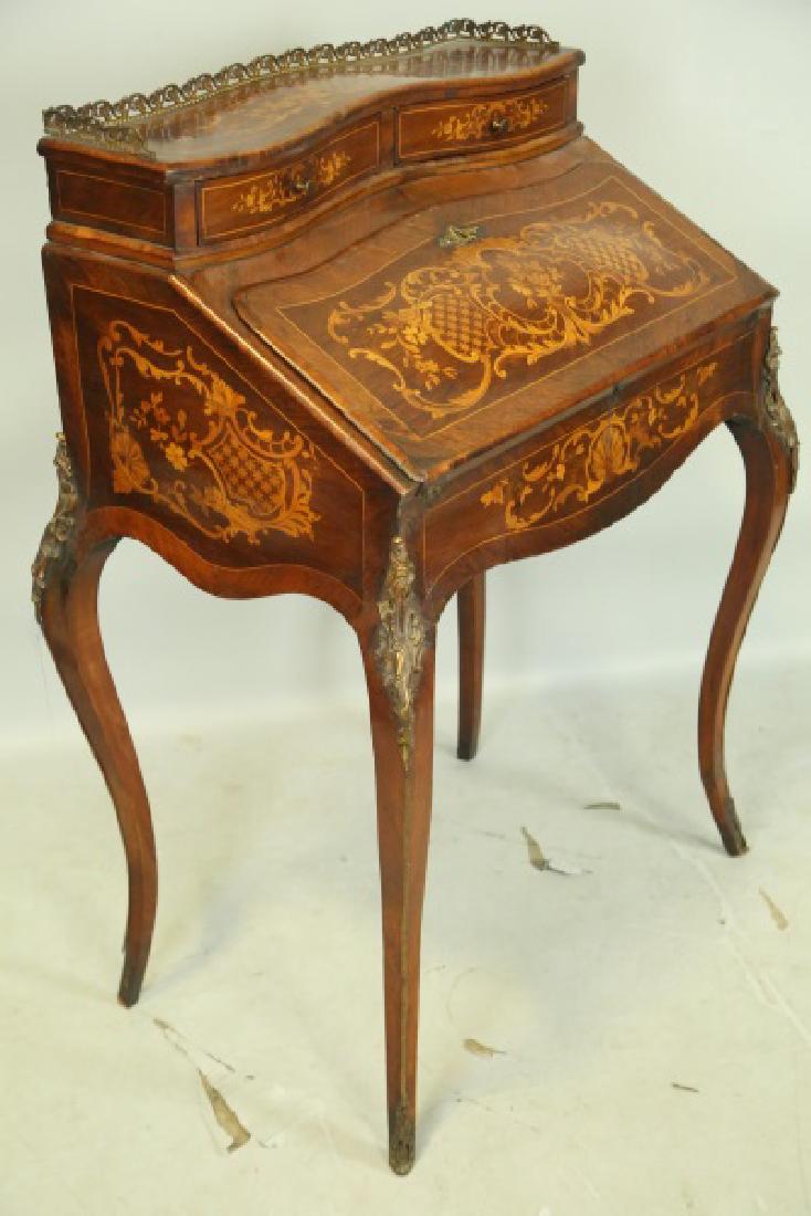 FRENCH 1880'S FALL FRONT INLAID DESK (1 of 4)