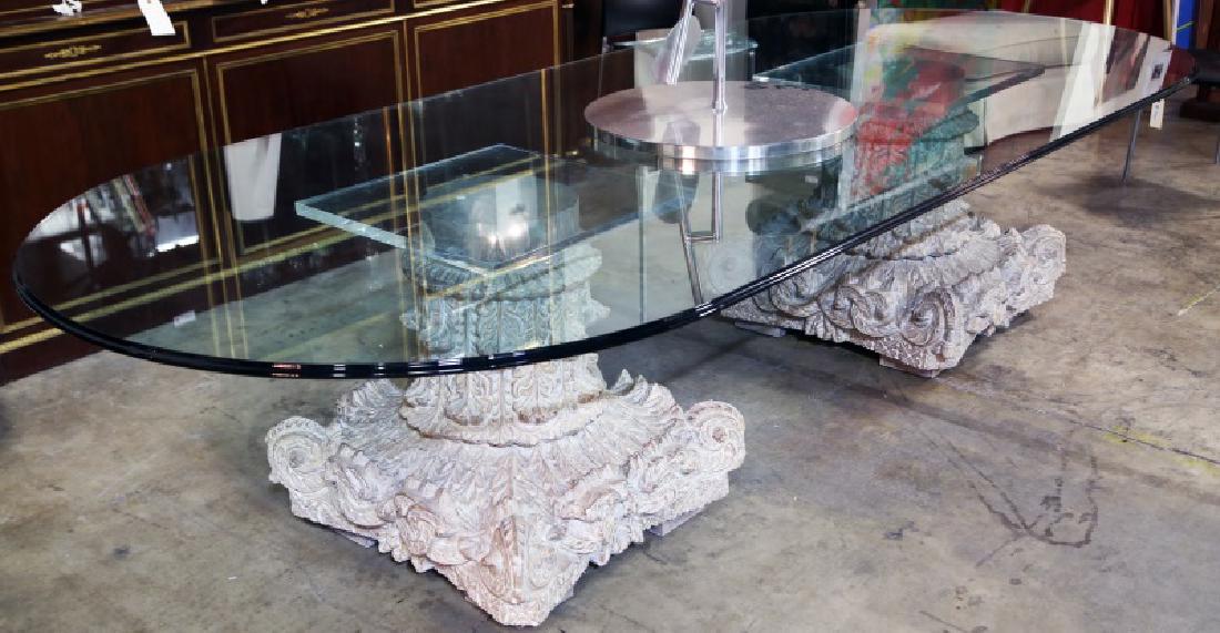 GLASS TOP DINNER TABLE (1 of 3)