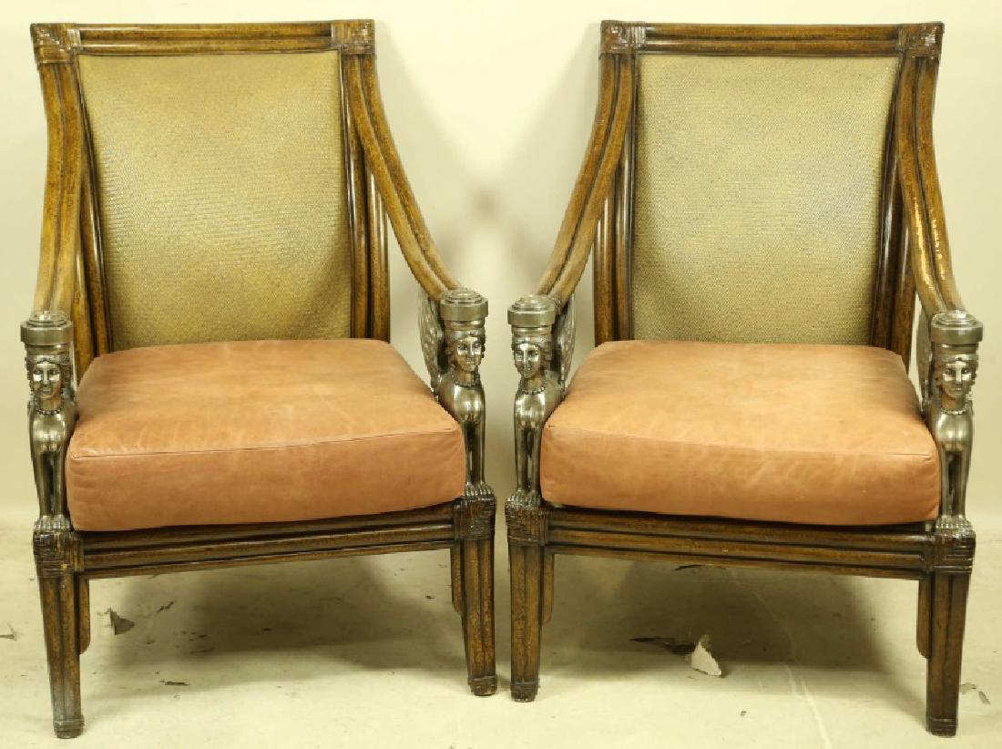 PAIR OF MAITLAND-SMITH WOVEN RATTAN ARMCHAIRS (1 of 3)