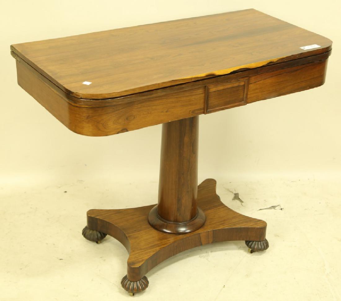 19th CENTURY ROSEWOOD REGENCY FLIP TOP GAME TABLE (1 of 3)