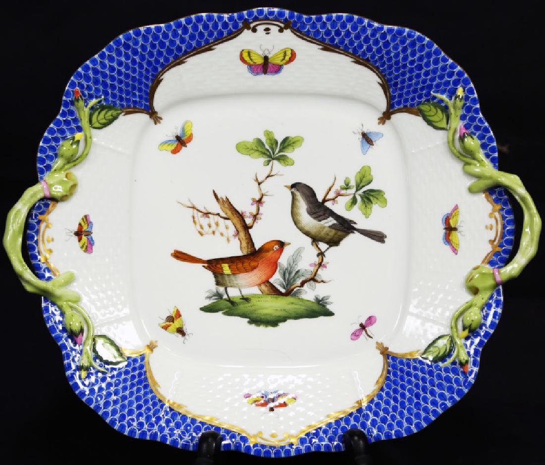 HEREND ROTHSCHILD BIRD BLUE BORDER PLATTER (1 of 2)