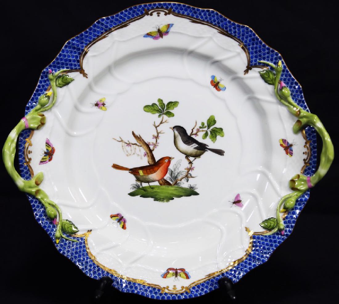 HEREND ROTHSCHILD BIRD BLUE BORDER PLATTER (1 of 1)