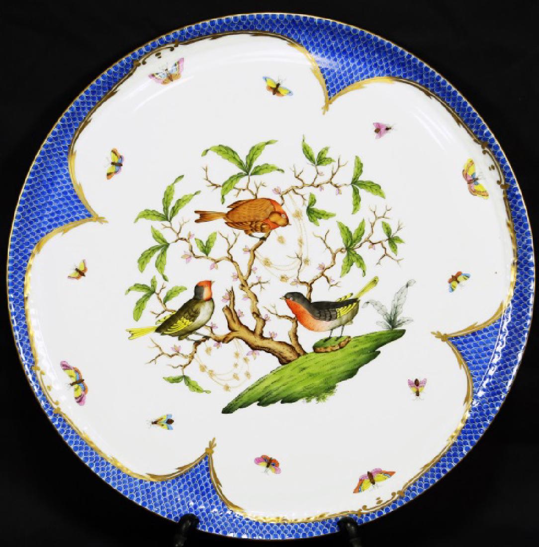 HEREND ROTHSCHILD BIRD BLUE BORDER PLATE (1 of 2)