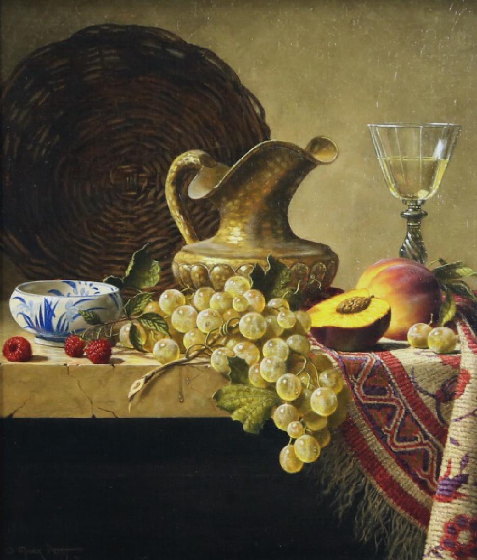 MARK PETTIT "STILL LIFE WITH TAPESTRY" ORIGINAL OIL (1 of 2)