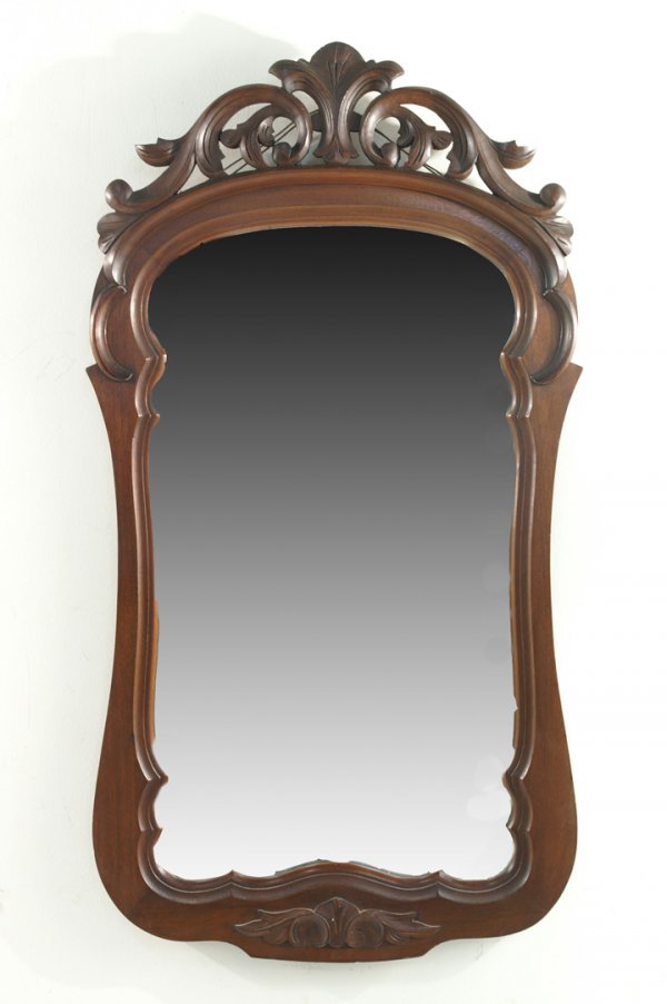 Carved walnut Victorian mirror c. 1880
