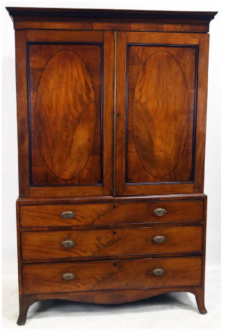 CIRCA 1850's ENGLISH LINEN PRESS (1 of 3)