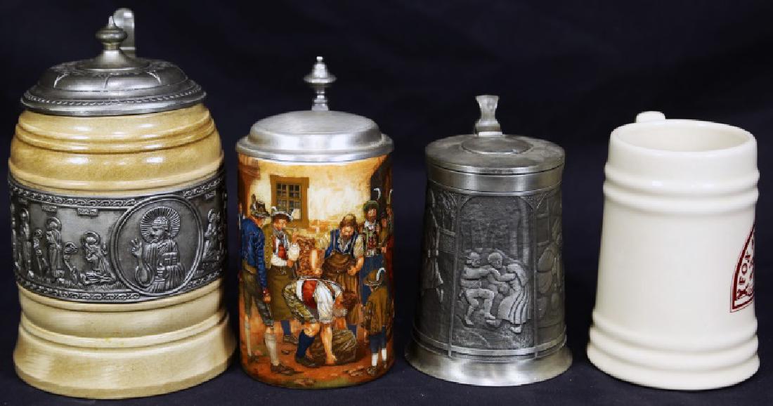 MIXED LOT OF FOUR BEER STEINS (1 of 2)