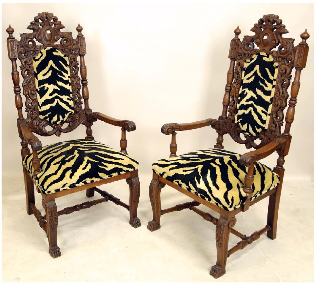PAIR OF 19th CENTURY GOTHIC REVIVAL ARMCHAIRS (1 of 3)