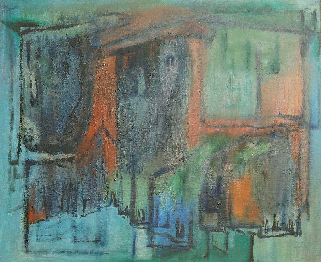 EDITH BROWN ABSTRACT PAINTING ON CANVAS (1 of 2)