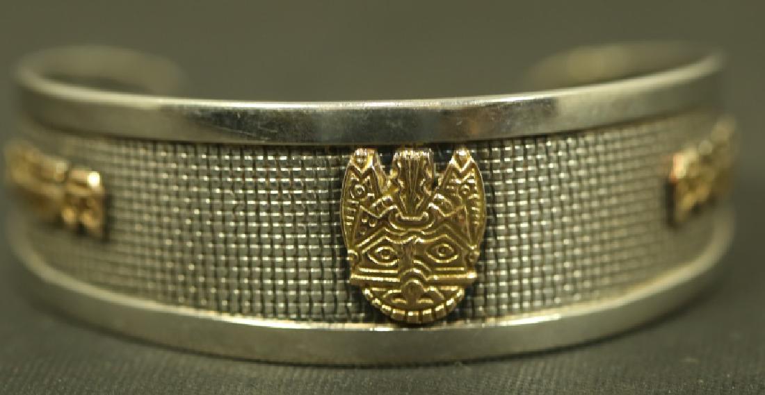 18KT YELLOW GOLD OVER STERLING SILVER BANGLE BRACELET (1 of 3)