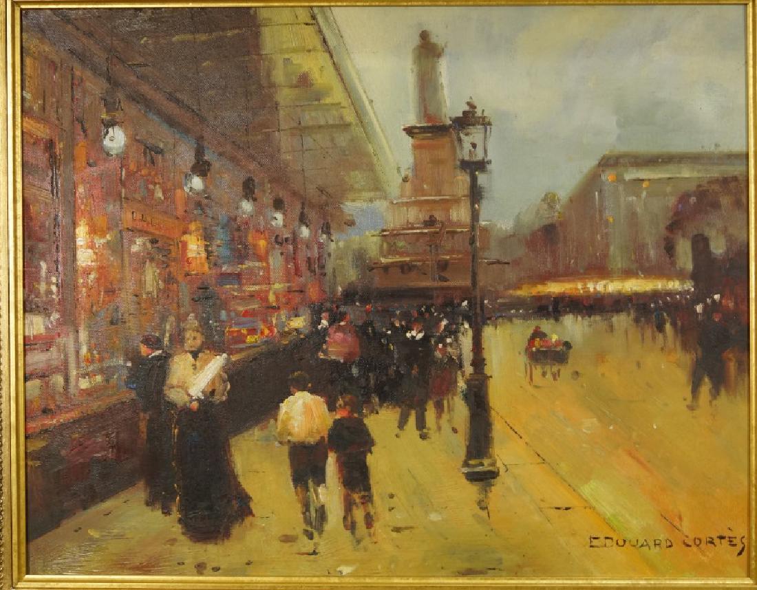 EDOUARD CORTES (1882-1969) OIL ON CANVAS: EDOUARD CORTES (1882-1969) OIL ON CANVAS APPLIED TO ARTIST BOARD. Height: 25 & 15 in. by Width: 28.5 & 19 in.