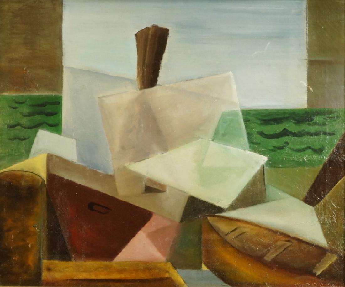 MORROW ABSTRACT OIL ON CANVAS PAINTING: MORROW ABSTRACT OIL ON CANVAS PAINTING. Height: 26 & 19 in. by Width: 30 & 23 in.