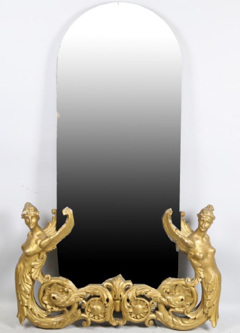 PERIOD FRENCH ART DECO CARVED & GILT FRAMED MIRROR (1 of 4)