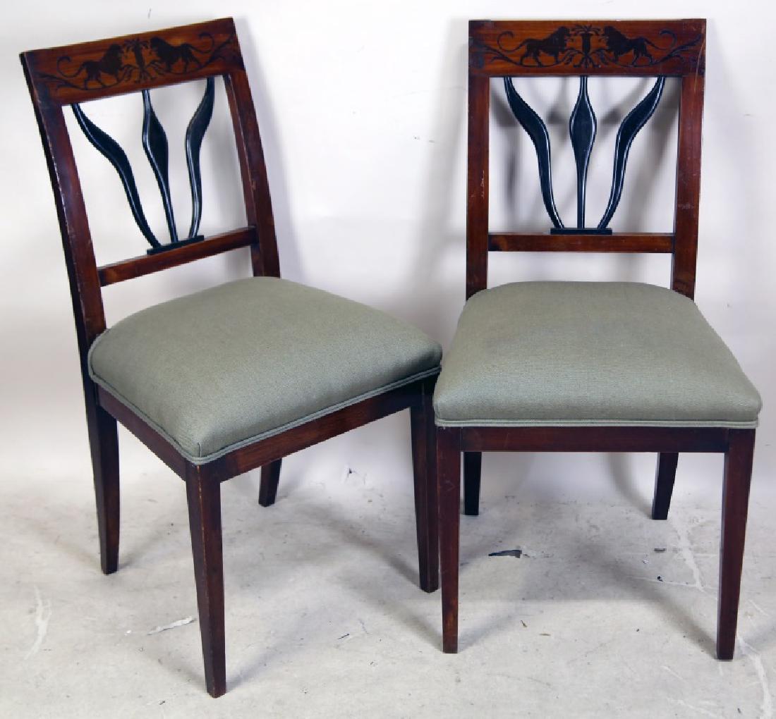 PAIR OF 19th CENTURY BIEDERMEIER INLAID CHAIRS (1 of 3)