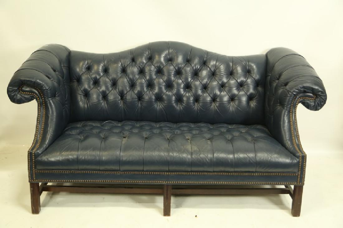 OLD HICKORY TANNERY LEATHER BUTTON TUFTED SOFA (1 of 2)