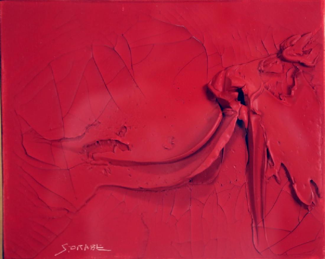 S. OKABE "WORK W4" MIXED MEDIA, CIRCA 1966. (1 of 3)