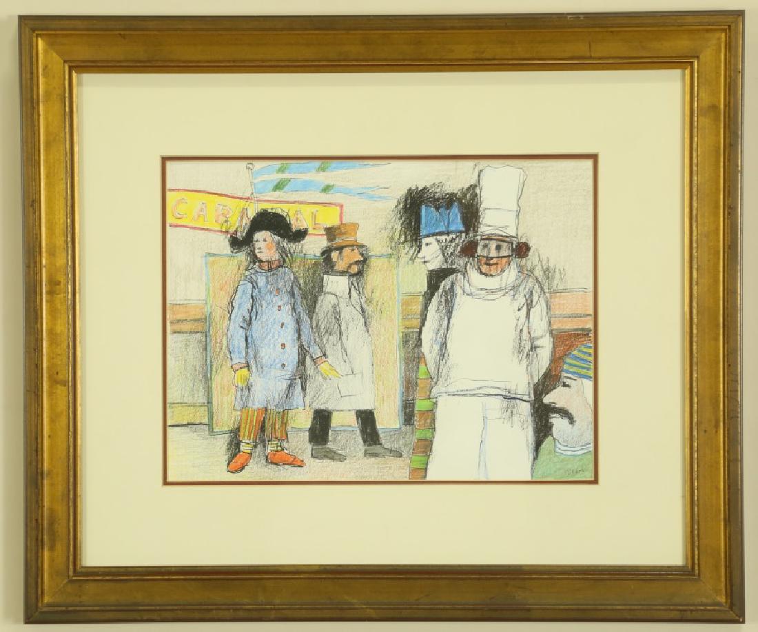 HERBERT MEARS "FESTIVAL" DRAWING ON PAPER (1 of 2)