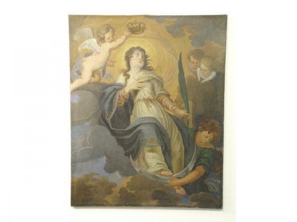 18th C. oil on canvas of Mary, Queen of Heaven