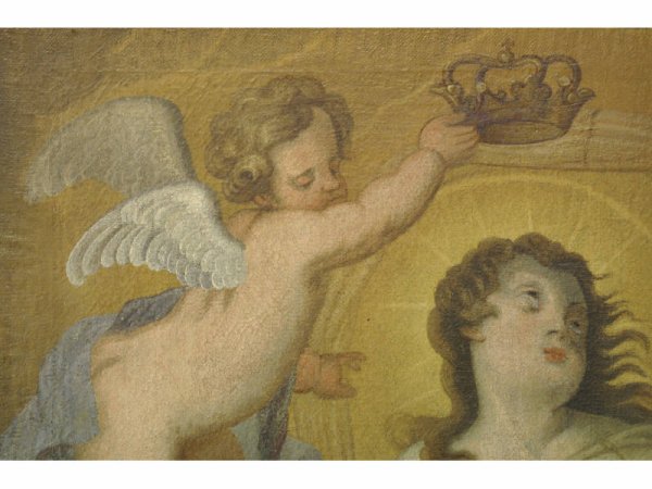 18th C. oil on canvas of Mary, Queen of Heaven - 3