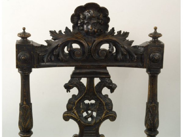 Pair of French carved arm chairs circa 1790. Size: - 3