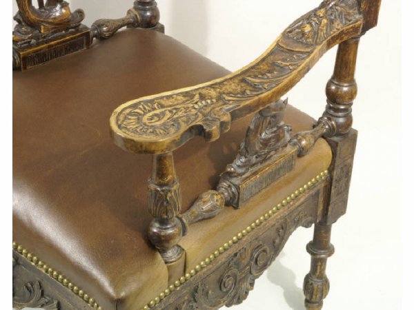 Pair of French carved arm chairs circa 1790. Size: - 4