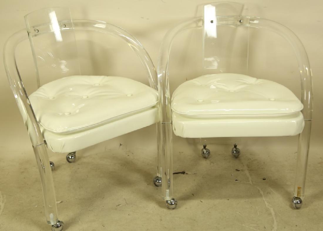 PAIR OF MID-CENTURY MODERN LUCITE ARMCHAIRS (1 of 3)