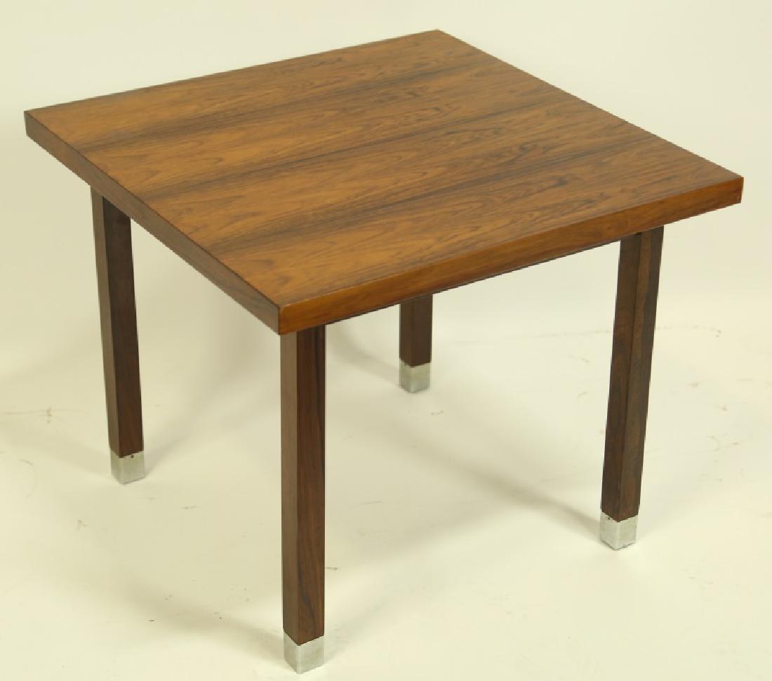 DANISH MODERN ROSEWOOD SIDE TABLE WITH METAL SHOES (1 of 2)