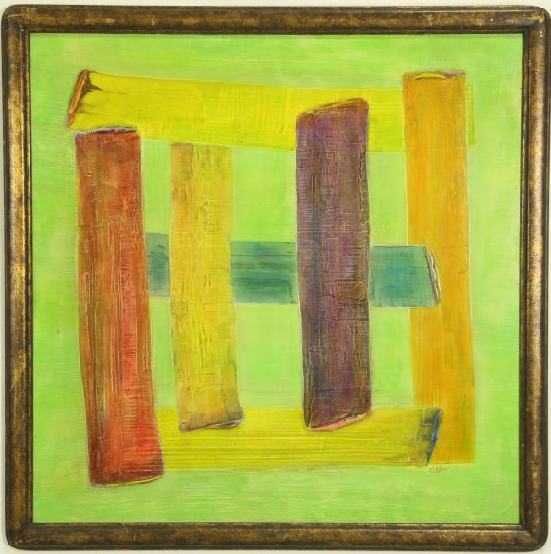 MARIE LESHER "UNTITLED" ACRYLIC ON PANEL, OCT, 71 (1 of 3)