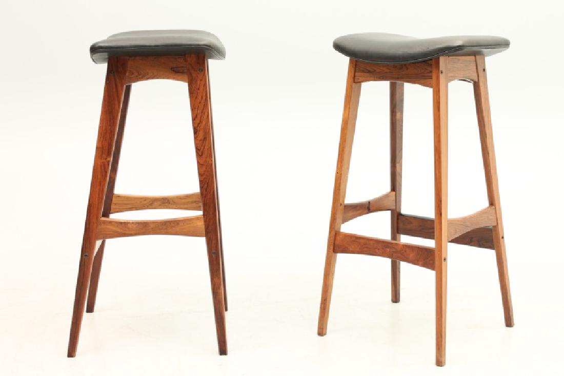 PAIR OF DYRLUND ROSEWOOD AND LEATHER STOOLS (1 of 5)
