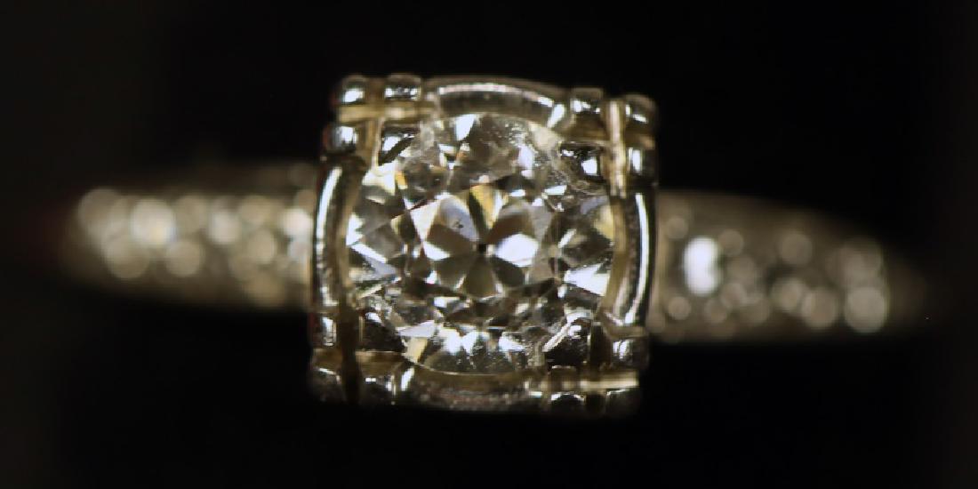 1CT DIAMOND SOLITAIRE MICRO PAVE DIAMOND 10KT RING (1 of 2)