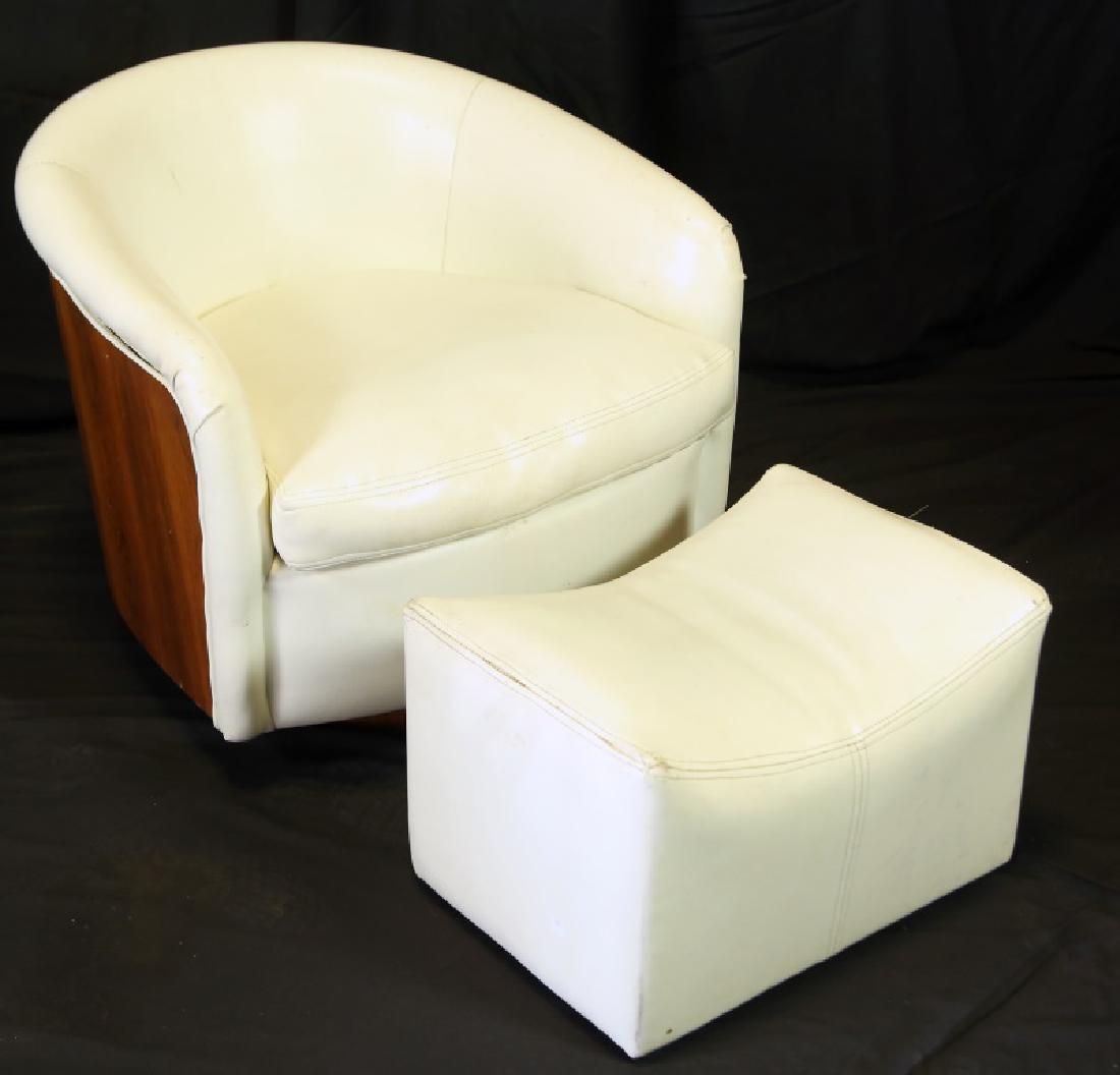 CIRCA 1970's THAYER COGGIN CHAIR AND OTTOMAN (1 of 3)