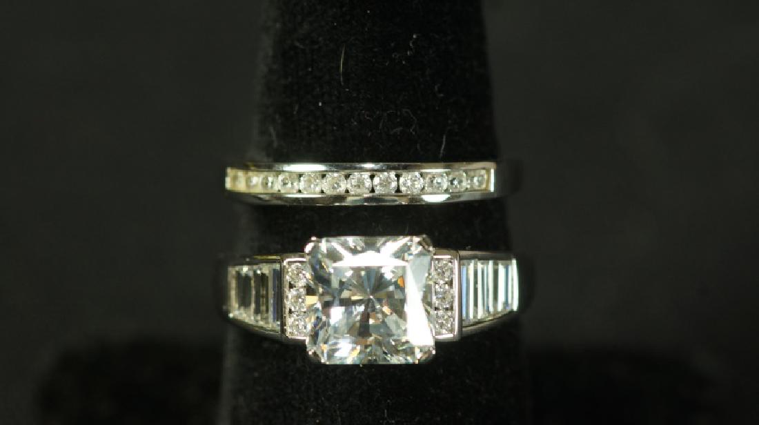 (23) 3.59 Ct. PRINCESS CUT WHITE SAPPHIRE WEDDING (1 of 2)