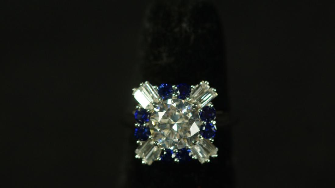 (58) 3.01 Ct. BLUE & WHITE SAPPHIRE SOLITARIE RING (1 of 2)