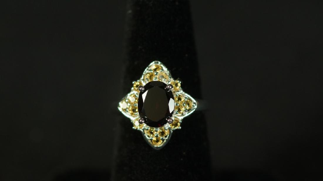 (100) 3.44 Ct. GENUINE GARNET AND CITRINE RING (1 of 2)