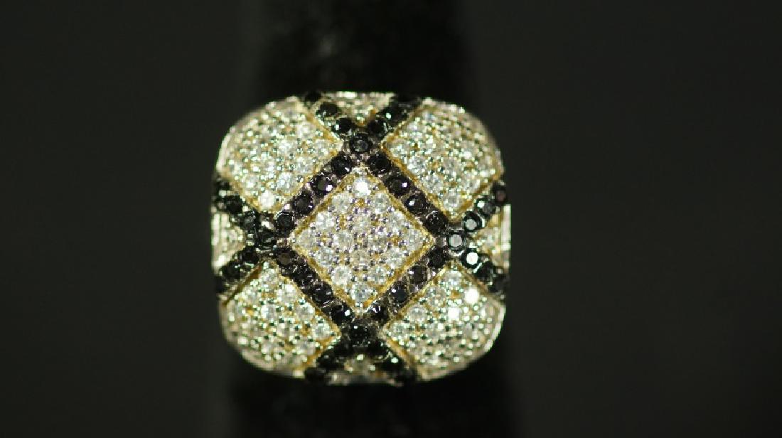 (124) BLACK & WHITE TOPAZ EVENING RING (1 of 2)