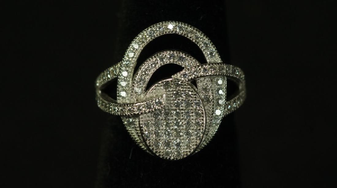 (139) WHITE TOPAZ DESIGNER PAVE RING (1 of 2)