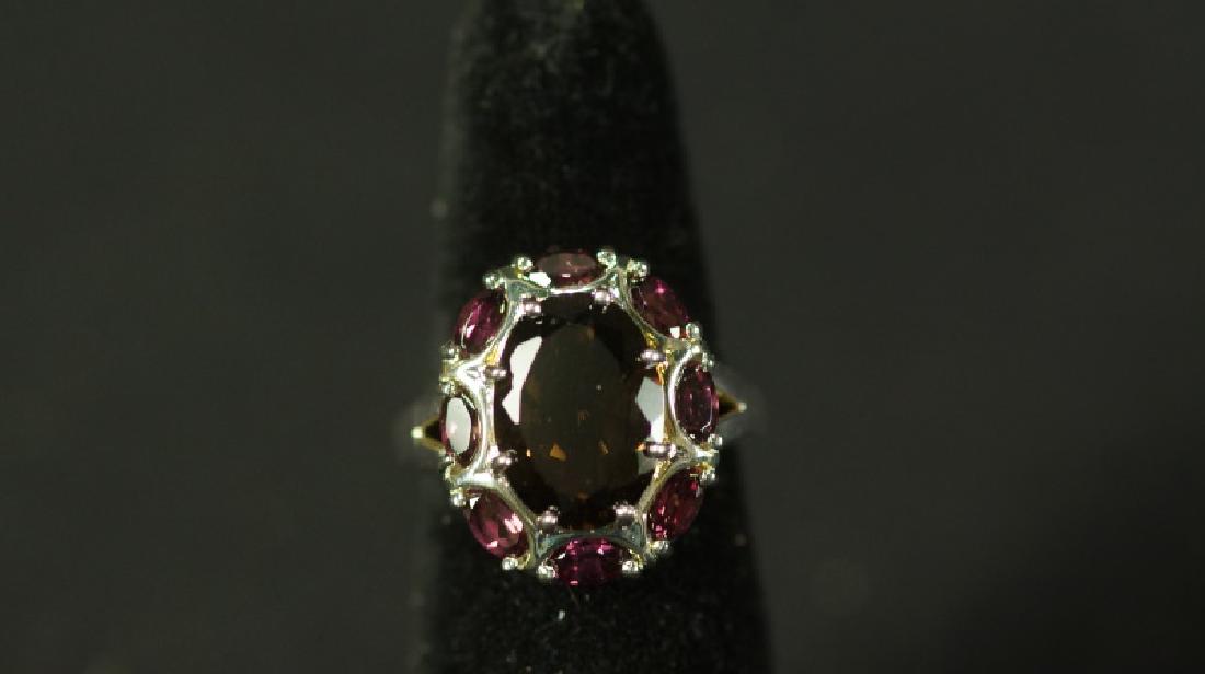 (154) 4.88 Ct. GENUINE SMOKEY TOPAZ ESTATE RING (1 of 2)