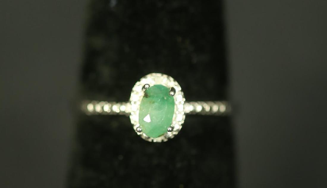 (158) GENUINE ROUND EMERALD & DIAMOND ESTATE RING (1 of 2)