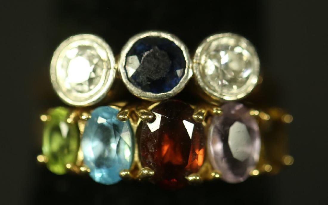 LOT OF TWO RINGS , 14 KT DIAMONDS AND SAPPHIRE (1 of 2)